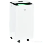 HOMCOM Dezumidificator Portabil de 10L/Zi cu 5 Moduri, 2 Viteze, Timer 24h și Roți, 25x25x50,5 cm, Alb | Aosom Romania 