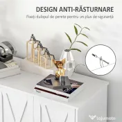 Dulap multifuncțional MDF cu 4 nivele cu 2 rafturi reglabile pentru sufragerie, bucătărie și intrare, 120x37x75 cm, alb HOMCOM | Aosom Romania