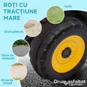 HOMCOM Tractor Electric pentru Copii cu Remorcă Detașabilă, Telecomandă și Lumini, pentru Copii 3-6 Ani, 136,5x50x52,5 cm, Roșu | Aosom Romania 