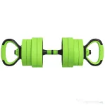 SPORTNOW Set de Greutăți 4 în 1 de 20 kg, convertibil în kettlebell, 2 gantere, bară și suport pentru flotări, verde