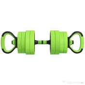 SPORTNOW Set Greutăți Sala de Sport 4 în 1 de 20kg, Convertibil în Kettlebell, 2 Gantere, Bară de Haltere și Suport pentru Flotări, Verde | Aosom Romania 