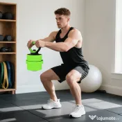 SPORTNOW Set Greutăți Sala de Sport 4 în 1 de 20kg, Convertibil în Kettlebell, 2 Gantere, Bară de Haltere și Suport pentru Flotări, Verde | Aosom Romania 