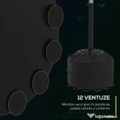 SPORTNOW Sac de Box cu Suport Minge de Box Antrenament Bară Pivotantă 76x48x160-205 cm Negru | Aosom Romania 
