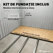 Outsunny Magazie Grădină pentru Unelte cu Acoperiș Înclinat, Metalică, Ușă Dublă și Fante de Ventilație, 213x130x172 cm | Aosom România