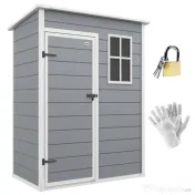 Outsunny Magazie pentru Gradina, Fereastra si Ventilatie, Gri