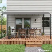 Outsunny Pergola Exterior 3x4m Cadru Metalic Protecție Solară pentru Grătar Terasă Verandă Gri | Aosom Romania