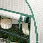 Outsunny Sera de Gradina cu Rafturi din Metal si Copertina din PE, Sera pentre Legume cu Usa Rulou 80x49x160cm, Verde | Aosom Romania 