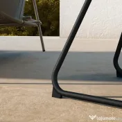 Outsunny Măsuță Rotundă pentru Terasă 48cm, Măsuță Laterală de Exterior cu Cadru Metalic, Negru | Aosom Romania 