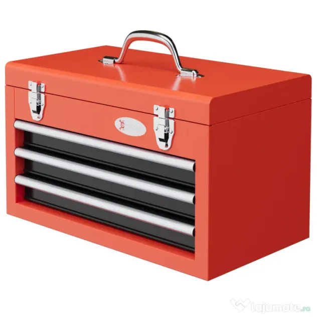 DURHAND Cutie pentru scule cu 3 sertare, Rosu