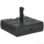 Outsunny Suport 40kg Pătrat pentru Umbrelă Soare, Efect Lemn, Bază Rezistentă din Plastic | Aosom Romania