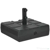 Outsunny Suport 40kg Pătrat pentru Umbrelă Soare, Efect Lemn, Bază Rezistentă din Plastic | Aosom Romania