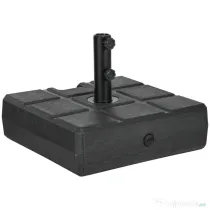 Outsunny Suport 40kg Pătrat pentru Umbrelă Soare, Efect Lemn, Bază Rezistentă din Plastic | Aosom Romania