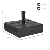 Outsunny Suport 40kg Pătrat pentru Umbrelă Soare, Efect Lemn, Bază Rezistentă din Plastic | Aosom Romania