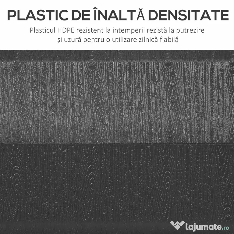 Outsunny Suport 40kg Pătrat pentru Umbrelă Soare, Efect Lemn, Bază Rezistentă din Plastic | Aosom Romania