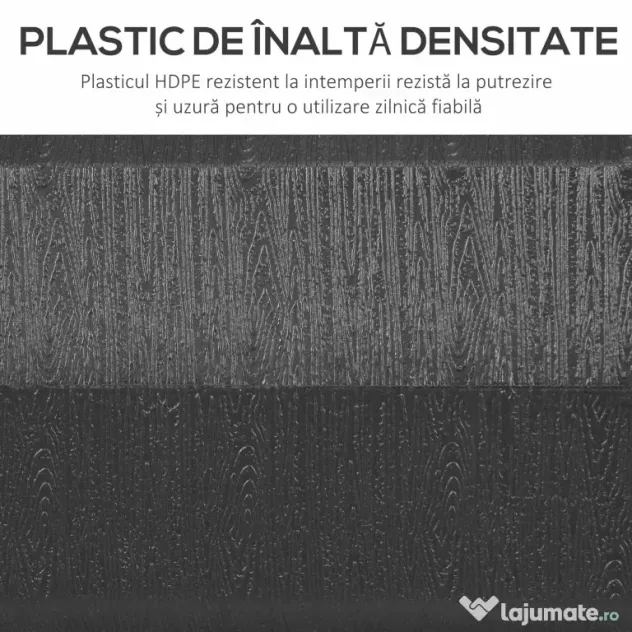 Outsunny Suport 40kg Pătrat pentru Umbrelă Soare, Efect Lemn, Bază Rezistentă din Plastic | Aosom Romania