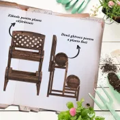 Outsunny Strat de Gradină Înălțat cu Grilaj pe 2 Nivele, Jardinieră din Lemn cu Picioare și Orificii de Scurgere | Aosom Romania 