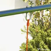 Outsunny Set de leagan pentru copii, Cadru metalic de leagan pentru exterior cu scaune duble de leagan, tarusi de sol 