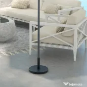 Outsunny Bază pentru Umbrelă de Grădină din HDPE și Ciment cu Manivelă Integrată, Ø46,5x31 cm, Negru | Aosom Romania