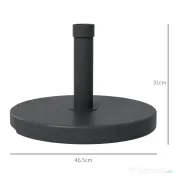 Outsunny Bază pentru Umbrelă de Grădină din HDPE și Ciment cu Manivelă Integrată, Ø46,5x31 cm, Negru | Aosom Romania