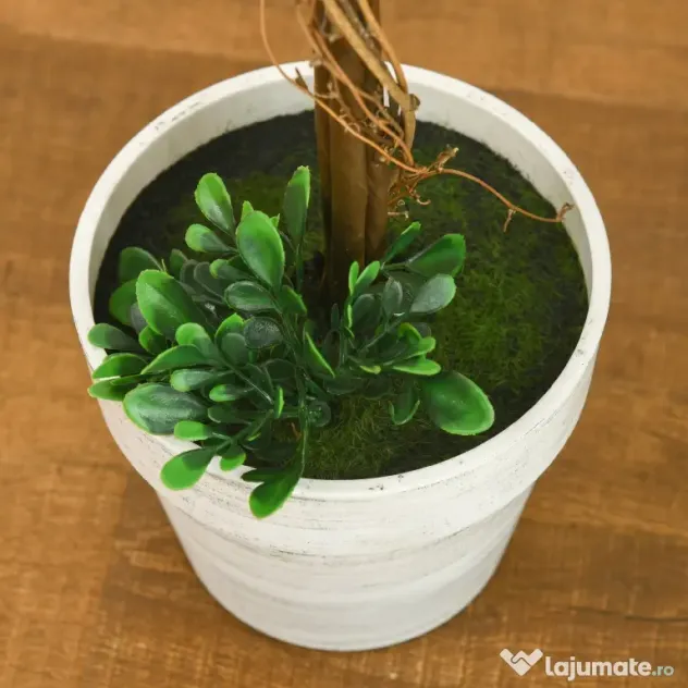 Homcom Set 2 Plante Artificiale – Frunze de Santal, Design Bila Decorativa