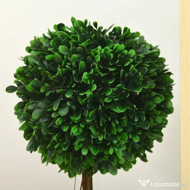 HOMCOM Set 2 Plante Decorative Sferice 60cm, Frunze Lemn de Santal, Verzi, pentru Decor Interior/Exterior | Aosom Romania