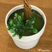 HOMCOM Set 2 Plante Decorative Sferice 60cm, Frunze Lemn de Santal, Verzi, pentru Decor Interior/Exterior | Aosom Romania 
