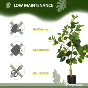 HOMCOM Set 2 Plante Artificiale de Lămâie și Portocal de 120cm pentru Interior cu Ghiveci