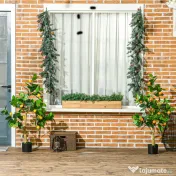 HOMCOM Set 2 Plante Artificiale de Lămâie și Portocal de 120cm pentru Interior cu Ghiveci
