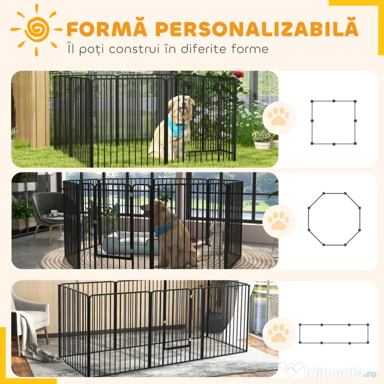 Pawhut tarc Joaca pentru Caini – 6 Panouri Rezistente | Aosom Romania
