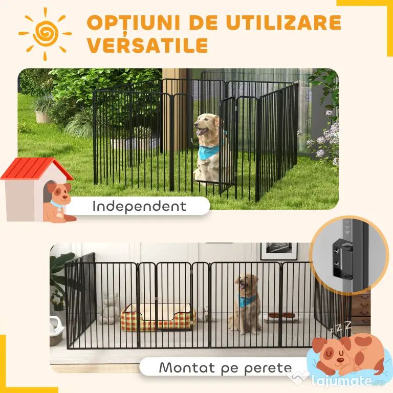 Pawhut tarc Joaca pentru Caini – 6 Panouri Rezistente | Aosom Romania
