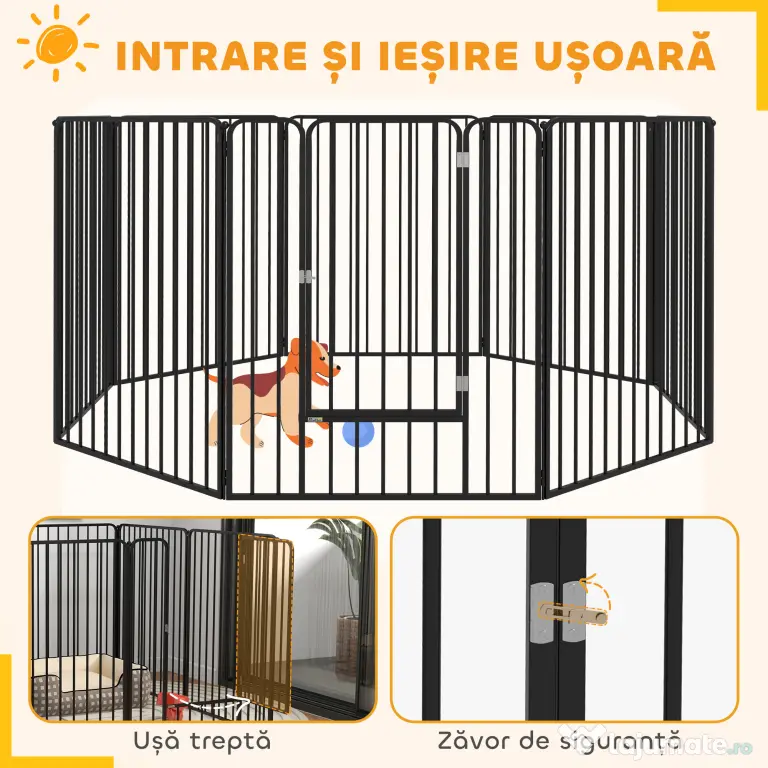 Pawhut tarc Joaca pentru Caini – 6 Panouri Rezistente | Aosom Romania