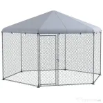 PawHut Cotet pentru Gaini 4x3,5x2,6m, Argintiu