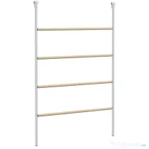 PawHut Suport pentru Găini pe 4 Niveluri, Posatoiu din Lemn și Oțel Galvanizat, Scară pentru Coteț, 4-6 Găini, 140x86x2,5 cm, Lemn Natural | Aosom Romania