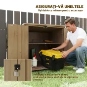 Outsunny Dulap de Depozitare din Lemn pentru Gradina | Aosom Romania