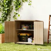 Outsunny Dulap de Depozitare din Lemn pentru Gradina | Aosom Romania