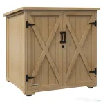 Outsunny Dulap de Exterior cu Raft Interior Reglabil și Acoperiș Înclinat, din Lemn de Brad, 77.5x88x90 cm
