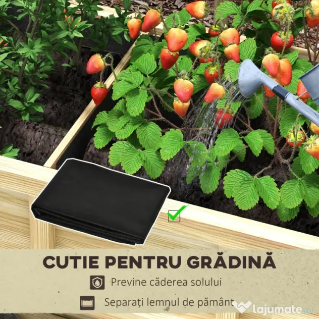 Outsunny Jardinieră pe picioare cu separator detașabil, raft, inserturi pentru irigare, material geotextil de drenaj 115L x 46l x 75Î cm | Aosom Romania