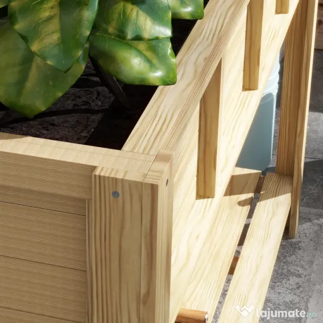 Outsunny Jardinieră pe picioare cu separator detașabil, raft, inserturi pentru irigare, material geotextil de drenaj 115L x 46l x 75Î cm | Aosom Romania