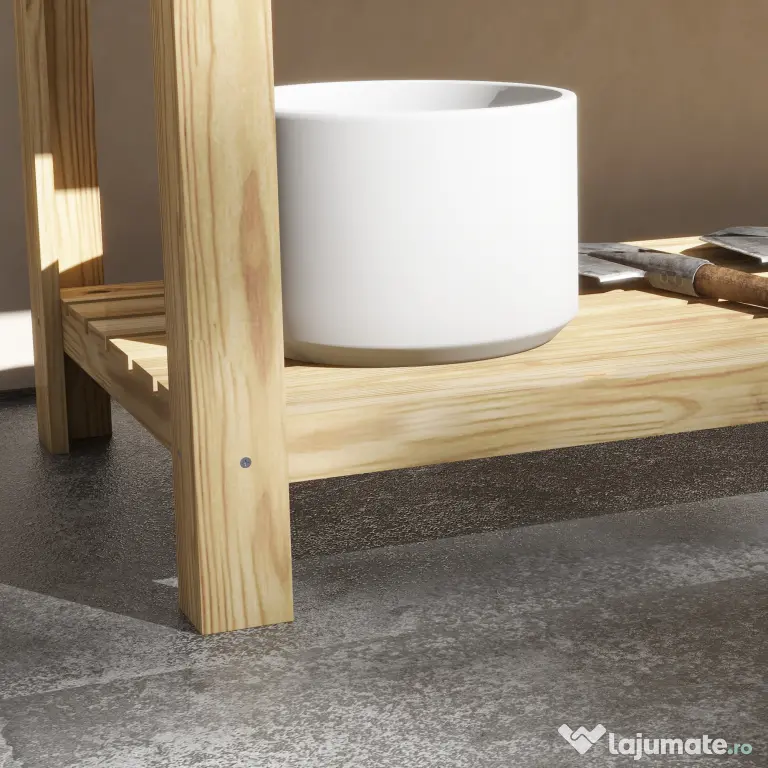 Outsunny Jardinieră pe picioare cu separator detașabil, raft, inserturi pentru irigare, material geotextil de drenaj 115L x 46l x 75Î cm | Aosom Romania