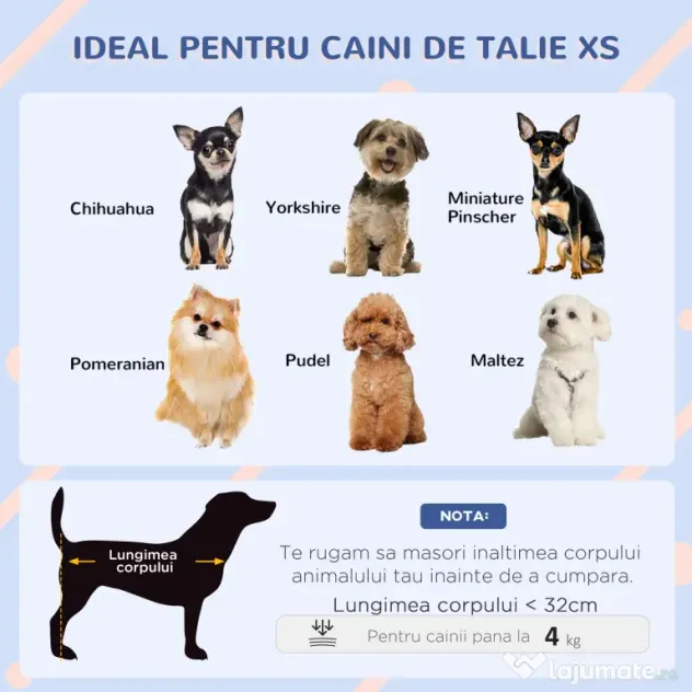 PawHut Cușcă Ridicată pentru Câini de Talie Mică cu Intrare și 2 Deschideri Laterale, Cușcă de Exterior Antiderapantă din Polietilenă, Ușor de Curățat, 60x42x40 cm, Albastru și Alb | Aosom Romania