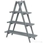 Outsunny Suport pentru Plante Vertical cu 3 Niveluri, din Lemn de Brad, 100x36x112 cm, Gri