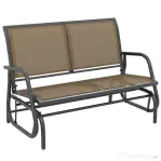 Outsunny Banca Tip Leagan 2 Locuri din Metal, Negru, 123x70x87 cm