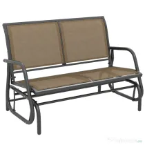 Outsunny Banca Tip Leagan 2 Locuri din Metal, Negru, 123x70x87 cm