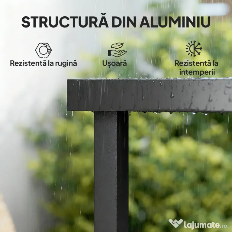 Outsunny Aluminum Outdoor Patio Dining Table for 8 for Garden Lawn Backyard, Natural | Aosom Romania