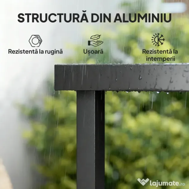 Outsunny Aluminum Outdoor Patio Dining Table for 8 for Garden Lawn Backyard, Natural | Aosom Romania