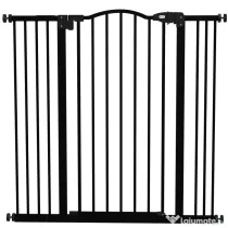 PawHut Poartă Extensibilă pentru Câini fără Șuruburi, Poartă de Siguranță Reglabilă, 94-100x94 cm, Negru | Aosom Romania