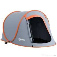 Outsunny Cort de Camping Pop-Up Impermeabil cu Geantă de Transport Gri | Aosom Romania 