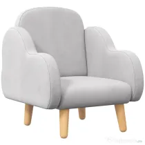 ZONEKIZ Fotoliu pentru Copii în Stil Scandinav cu Cotiere, Fotoliu din Material Textil pentru Copii până la 3 ani, 46x51x55 cm, Gri | Aosom Romania