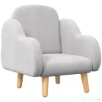 ZONEKIZ Fotoliu pentru Copii până la 3 Ani cu Brațe cu Model de Nor din Material Textil, 46x51x55cm, Gri