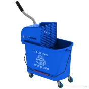 HOMCOM Cărucior Profesional pentru Curățenie cu Găleată pentru Mop de 20L, 60x27x70,5 cm, Albastru 